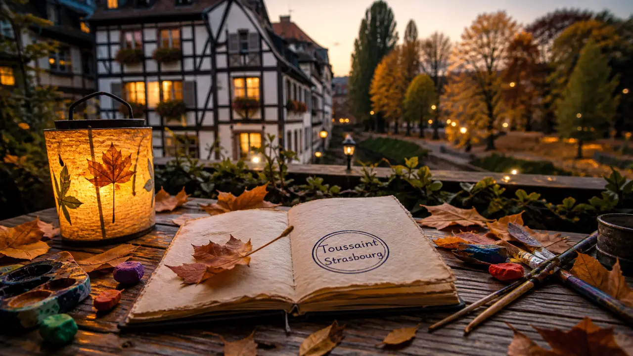 Activités vacances toussaint strasbourg : table automne, lanterne Halloween, parc de l’Orangerie