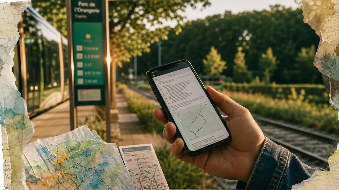 Balades Strasbourg sans voiture : itinéraire 1h30 sur smartphone et plan tram