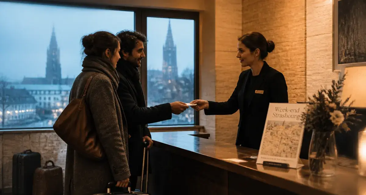 hotel week end strasbourg : accueil en lobby d’hôtel à Strasbourg