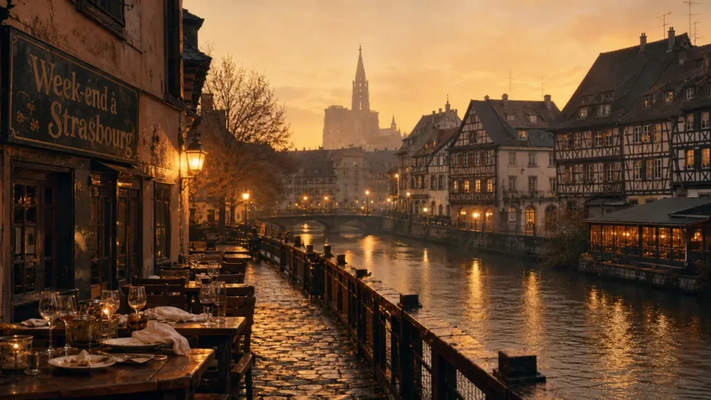 Que faire Strasbourg week end : Petite France et cathédrale, vue pont sur l’Ill
