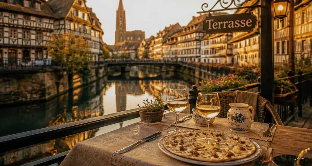 Restaurant terrasse Strasbourg au bord de l’Ill, quartier historique