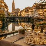 Restaurant terrasse Strasbourg au bord de l’Ill, quartier historique