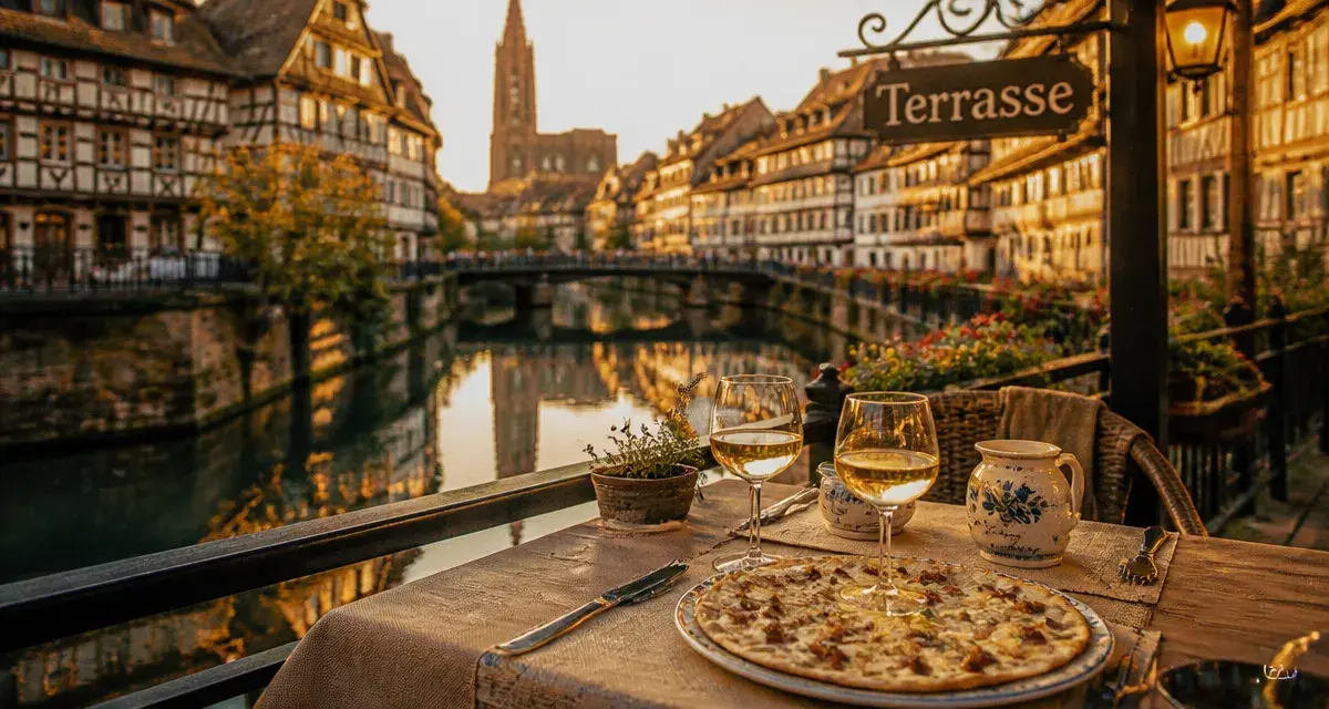 Restaurant terrasse Strasbourg au bord de l’Ill, quartier historique