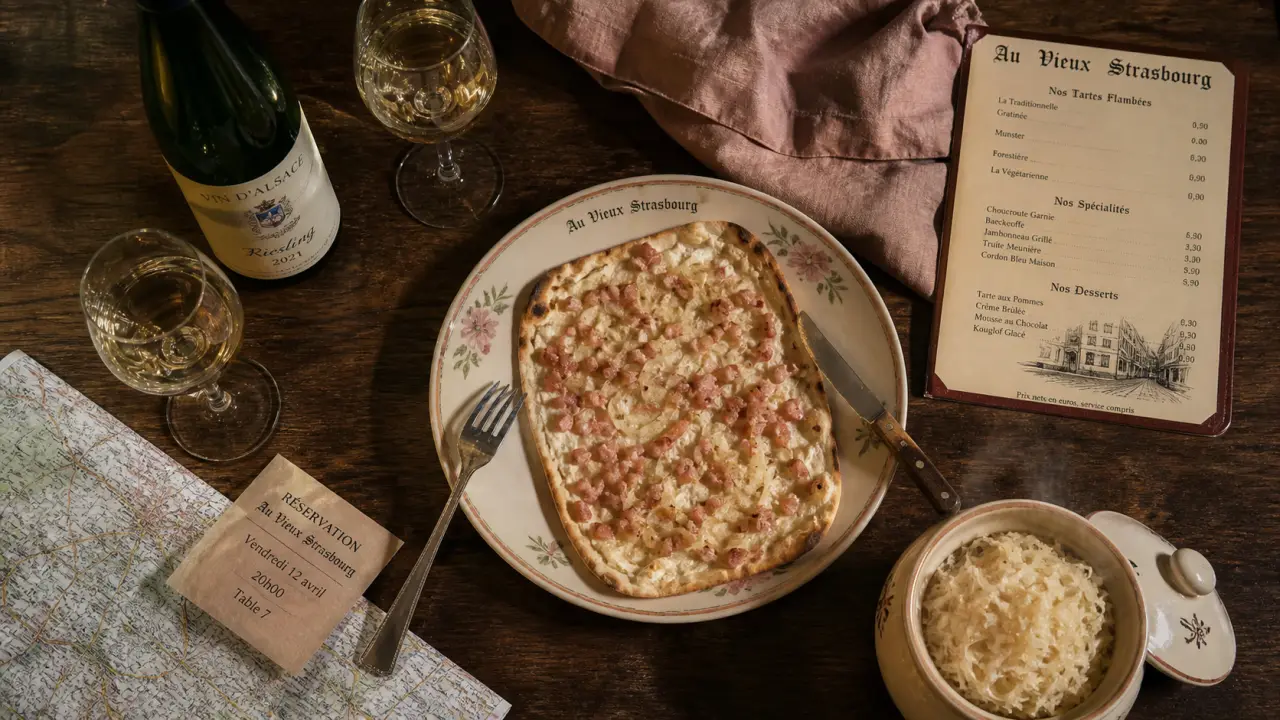 Restaurants cathédrale Strasbourg : tarte flambée, choucroute, vin d’Alsace