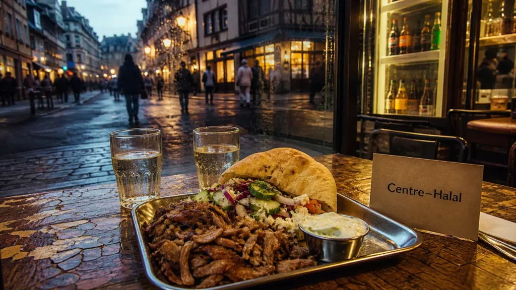 Restaurants halal Strasbourg : plateau kebab halal et pain chaud