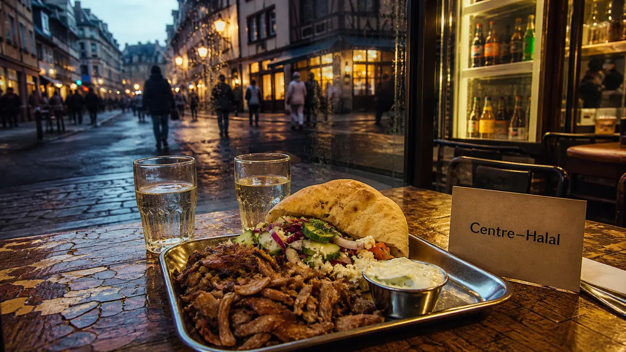 Restaurants halal Strasbourg : plateau kebab halal et pain chaud