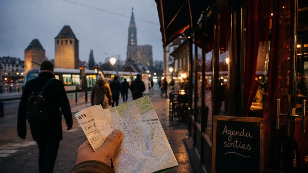 Sorties culturelles Strasbourg : agenda sorties sur quai, carte et tram près de la cathédrale