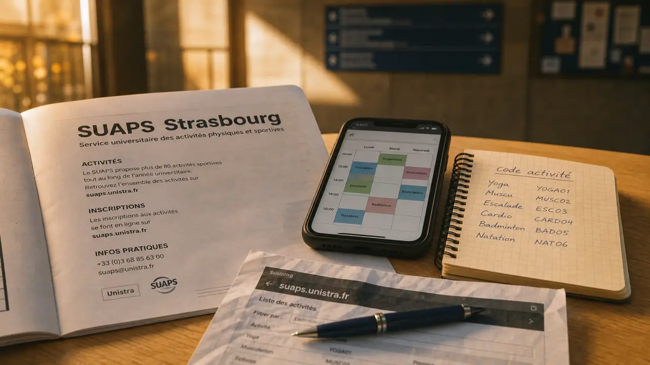 SUAPS Strasbourg activités, codes gymniques et salle multi-activités à vérifier