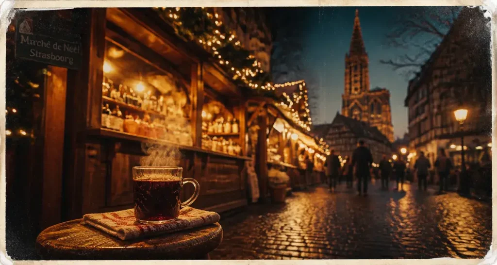 Week end Strasbourg marché de noel tout compris : vin chaud près de la cathédrale