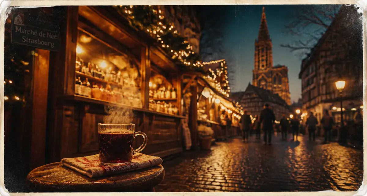 Week end Strasbourg marché de noel tout compris : vin chaud près de la cathédrale