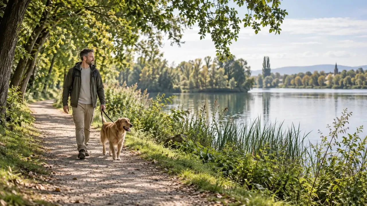 Balade chien Strasbourg autour de la Ballastière de Bischheim