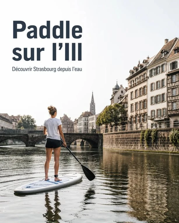 Balade paddle strasbourg sur l’Ill avec vue urbaine à Strasbourg