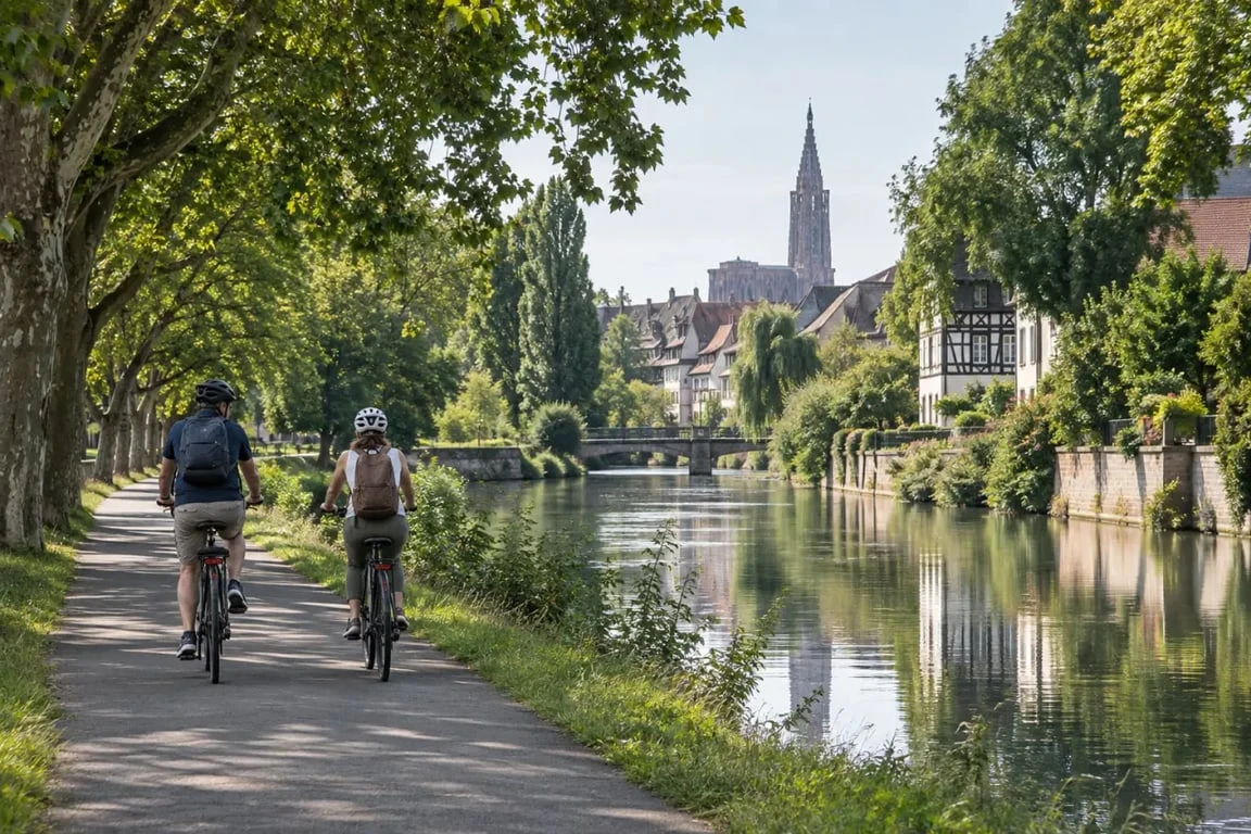 Balade en vélo Strasbourg le long du canal de la Bruche