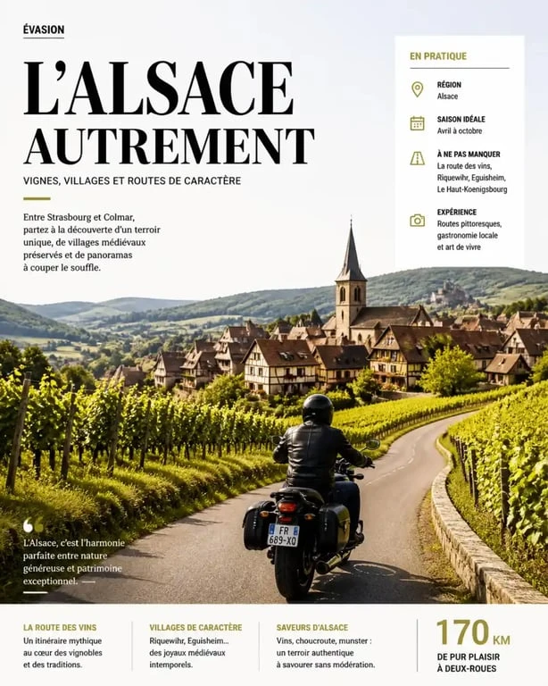 Balade moto Strasbourg dans le vignoble alsacien