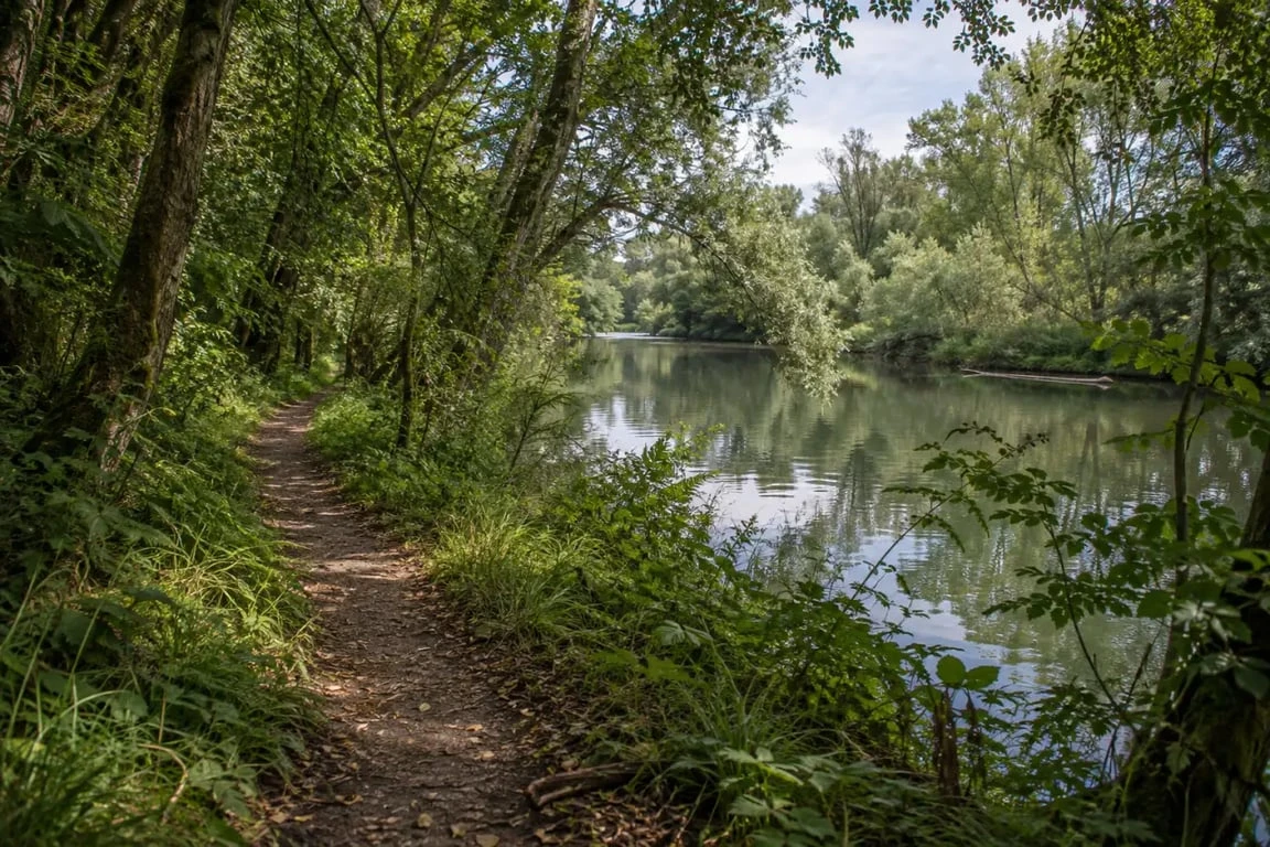 Guide balade nature Strasbourg : sentier dans la forêt alluviale du Rohrschollen