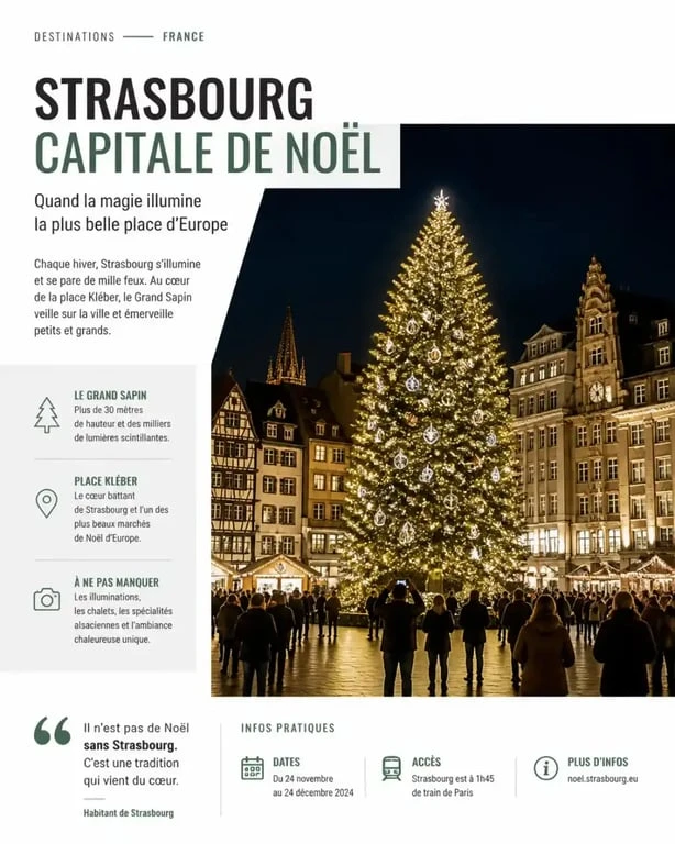 Grand Sapin des marchés de Noël Strasbourg 2023 place Kléber