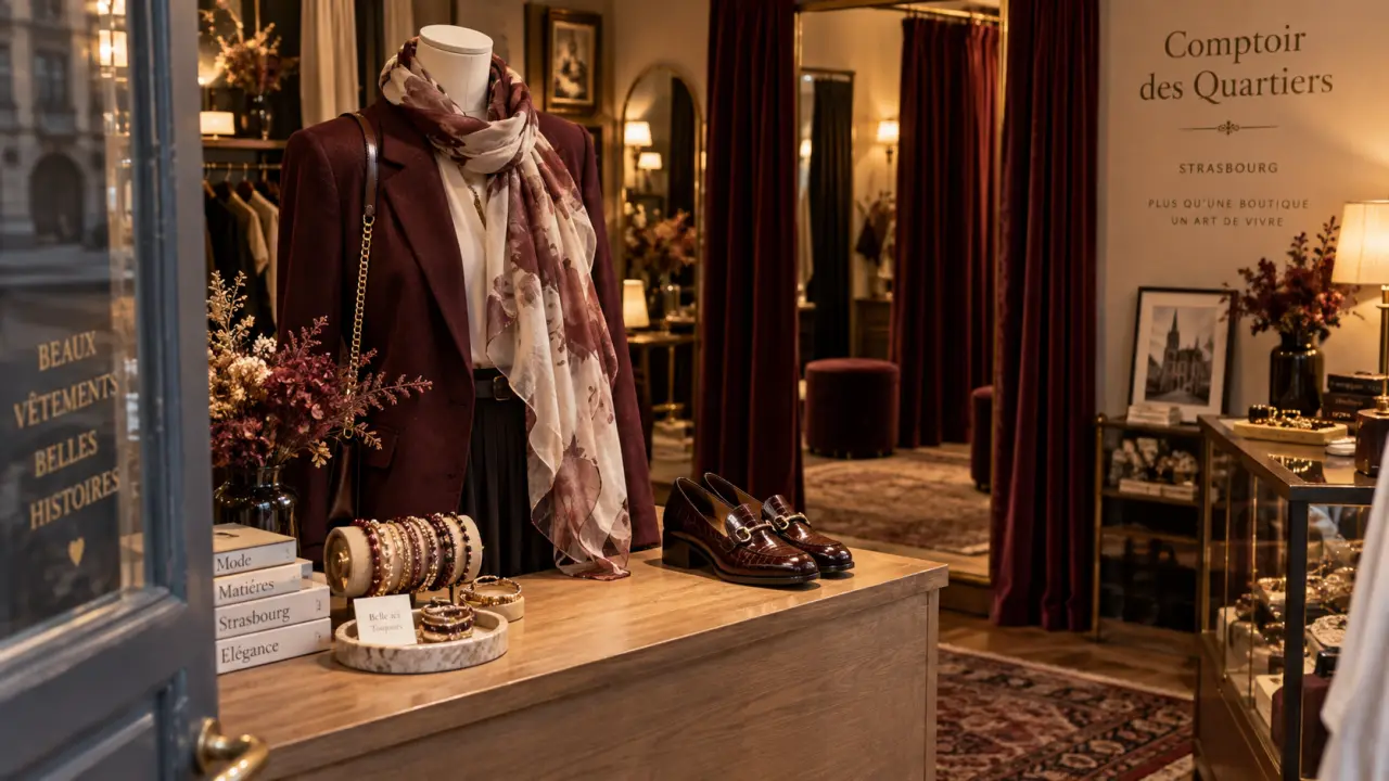 Le comptoir des quartiers Strasbourg : boutique mode féminine, intérieur cosy