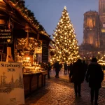 Marché de noel alsace 2026, Grand Sapin illuminé à Strasbourg, chalets et vin chaud