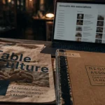 table et culture strasbourg : brochure et registre associatif sur une table en centre culturel