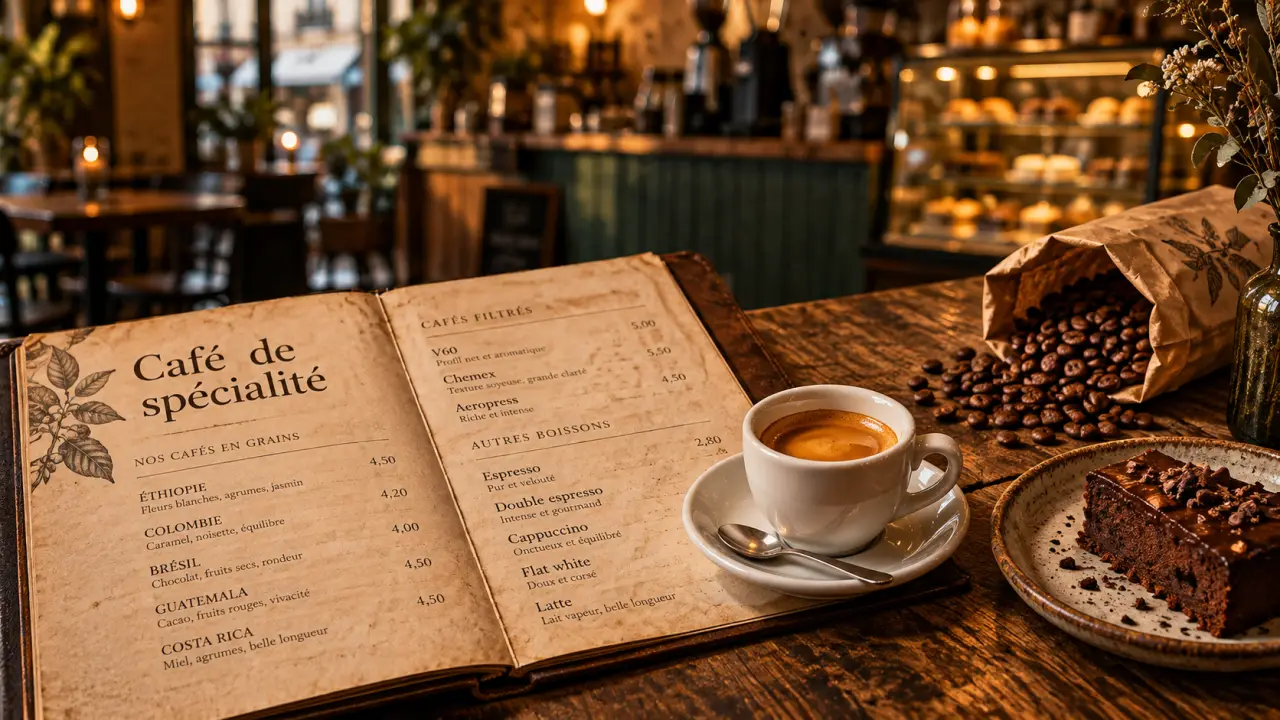 cafes in strasbourg : espresso crèmeux et gâteau dans un coffee shop strasbourgeois