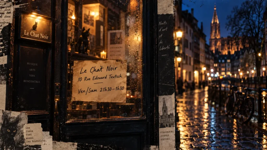 Le chat noir Strasbourg : enseigne et horaires nocturnes