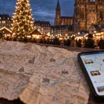 Plan des marchés de noel strasbourg : itinéraire à pied sur carte
