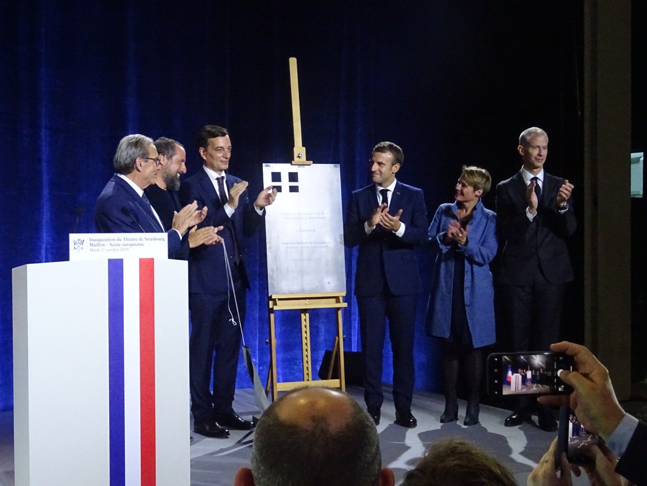 Cérémonie d’inauguration du nouveau théâtre du Maillon, en 2019.